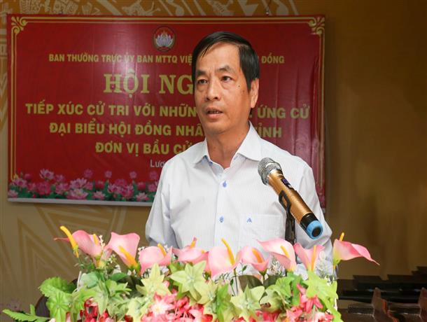 Ứng cử viên đại biểu HĐND tỉnh Lâm Đồng tiếp xúc cử tri xã Lương Sơn