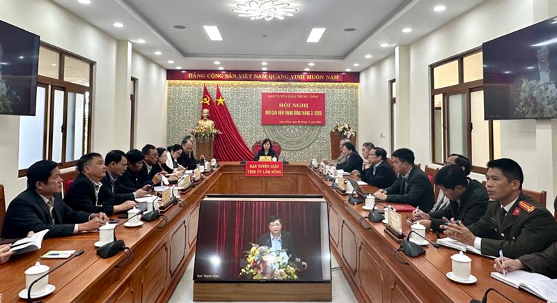 Quang cảnh hội nghị tại điểm cầu Lâm Đồng