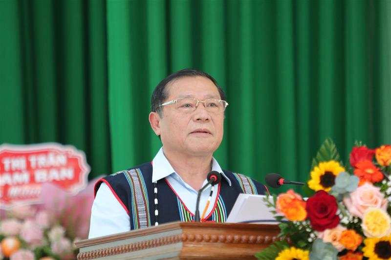 Đồng chí Lại Xuân Môn - Phó trưởng Ban Thường trực Ban Tuyên giáo Trung ương phát biểu tại Ngày hội.