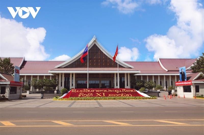 Trung tâm Hội nghị quốc gia - nơi diễn ra Đại hội đại biểu toàn quốc lần thứ 11 Đảng Nhân dân Cách mạng Lào. (Ảnh: VOV)