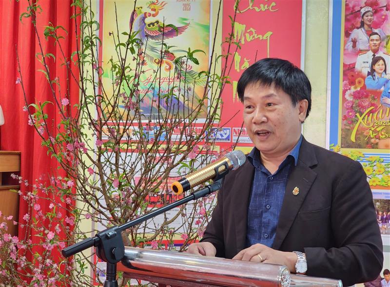 Nhà báo Lê Văn Tòa - Chủ tịch Hội Nhà báo Lâm Đồng gửi lời cảm ơn sâu sắc đến các đơn vị tham dự Hội báo Xuân 2025