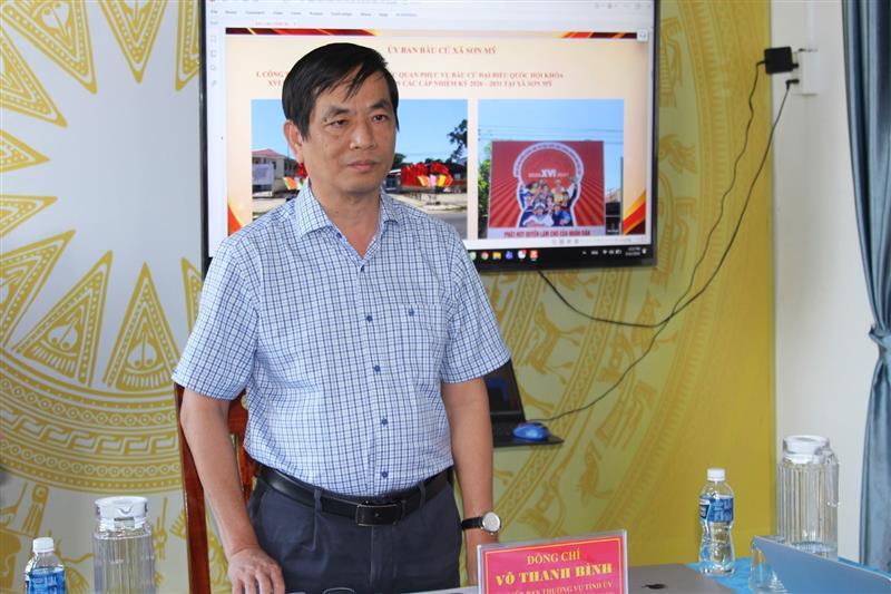 Đồng chí Võ Thanh Bình kết luận buổi làm việc với xã Sơn Mỹ