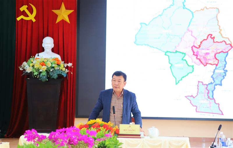 Đồng chí Bùi Thắng - Phó Bí thư Tỉnh ủy Lâm Đồng phát biểu chỉ đạo tại buổi làm việc