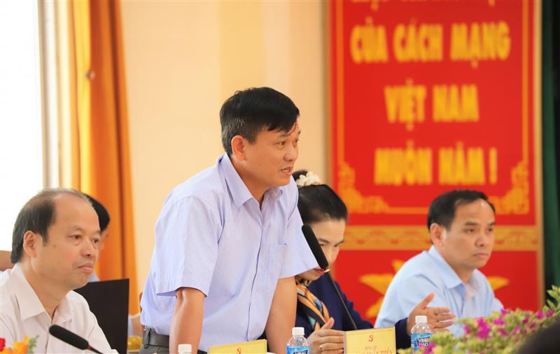 Đồng chí Hoàng Xuân Thùy - Phó Chủ nhiệm Ủy ban Kiểm tra Tỉnh ủy phát biểu tại buổi làm việc