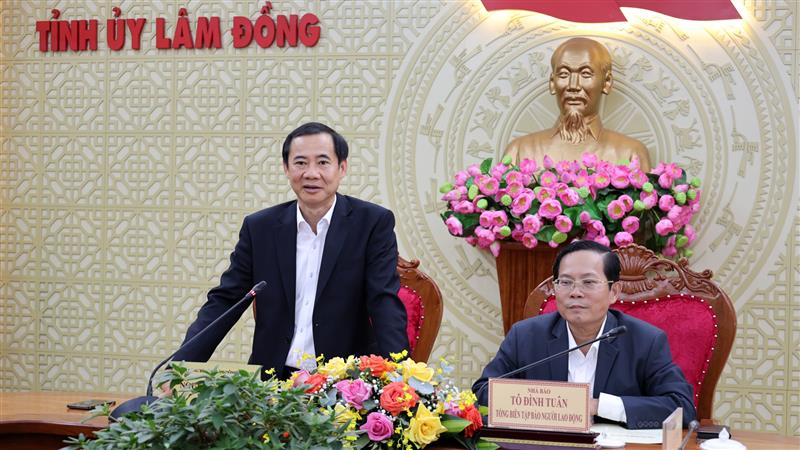 Quyền Bí thư Tỉnh ủy Lâm Đồng Nguyễn Thái Học kết luận buổi làm việc