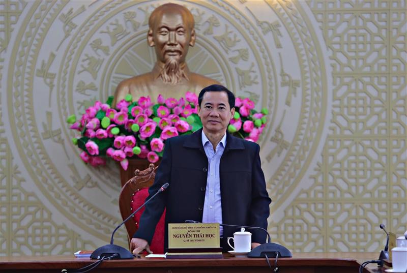  Đồng chí Nguyễn Thái Học - Quyền Bí thư Tỉnh uỷ phát biểu kết luận 