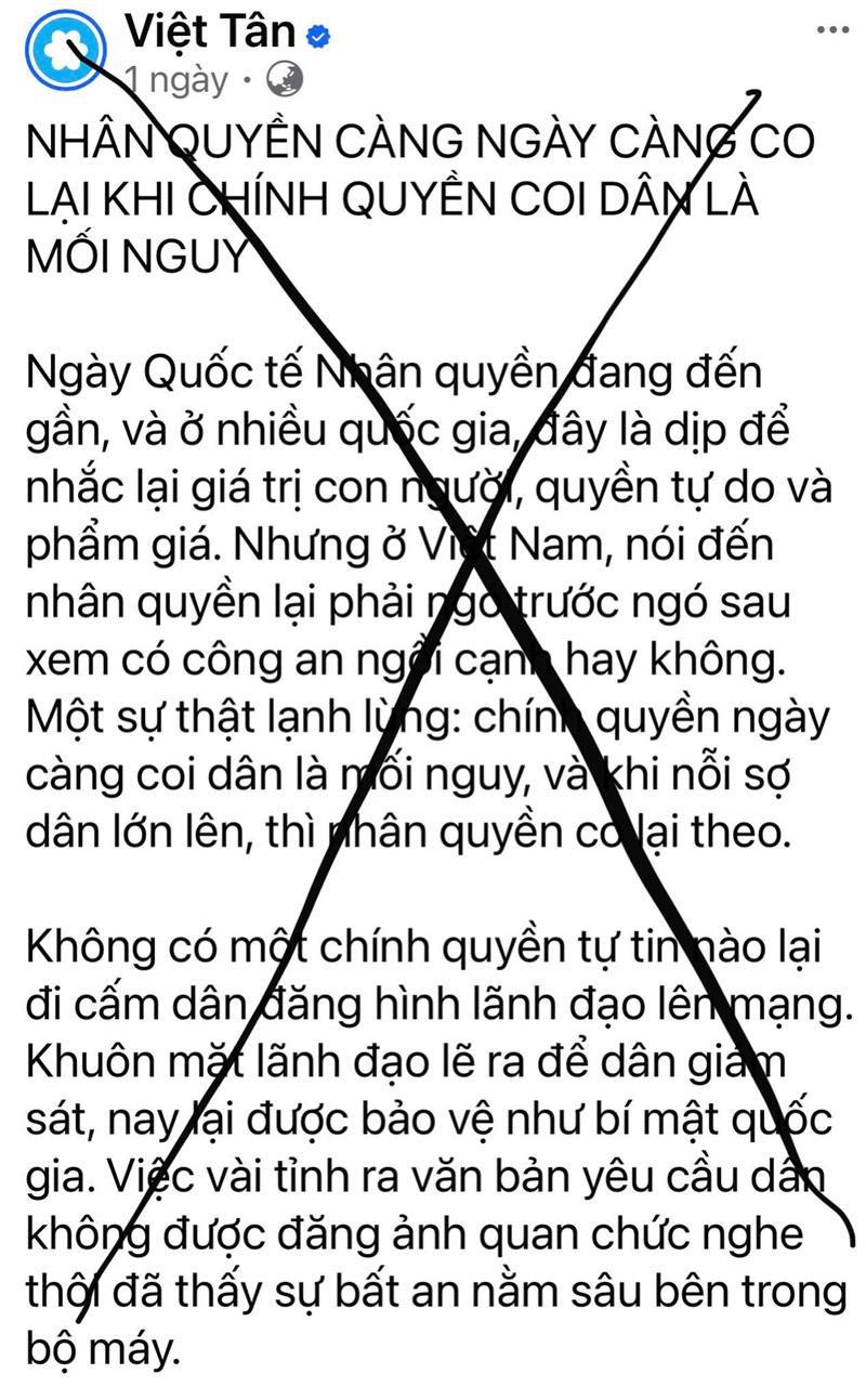 Việt Tân luôn dùng mọi thủ đoạn để xuyên tạc về công tác nhân quyền ở Việt Nam Việt Tân luôn dùng mọi thủ đoạn để xuyên tạc về công tác nhân quyền ở Việt Nam
