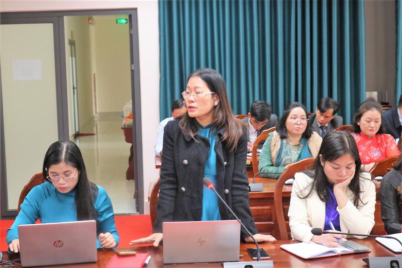 Trưởng Phòng Thông tin Tổng hợp phát biểu ý kiến thảo luận