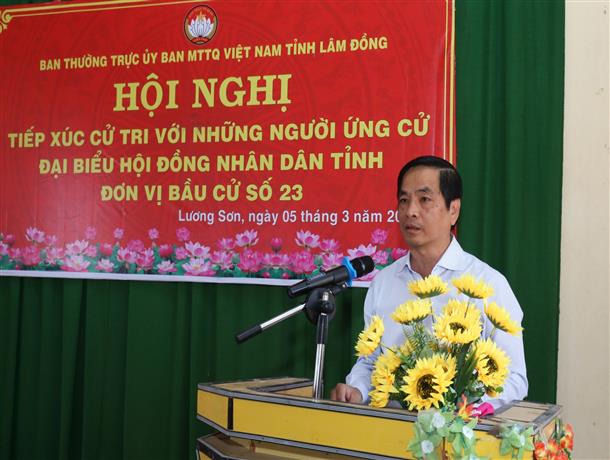 Ứng cử viên đại biểu HĐND tỉnh Lâm Đồng tiếp xúc cử tri Đơn vị bầu cử số 23