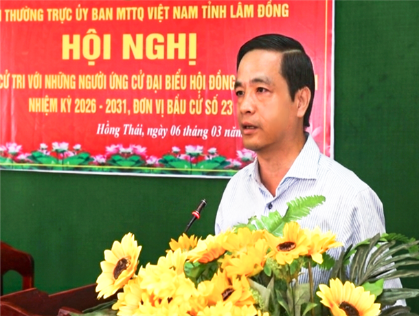 Ứng cử viên đại biểu HĐND tỉnh tiếp xúc cử tri xã Hồng Thái