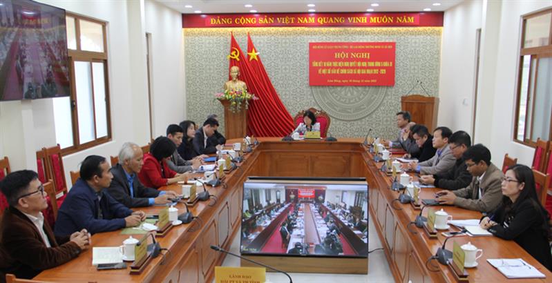 Quang cảnh Hội nghị tại điểm cầu Lâm Đồng.