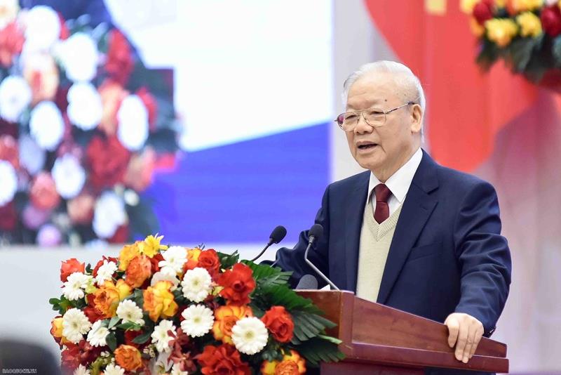 Tổng Bí thư Nguyễn Phú Trọng phát biểu chỉ đạo tại Hội nghị Ngoại giao lần thứ 32 với chủ đề “Phát huy vai trò tiên phong, xây dựng nền ngoại giao toàn diện, hiện đại, vững mạnh, thực hiện thắng lợi Nghị quyết Đại hội XIII của Đảng”.