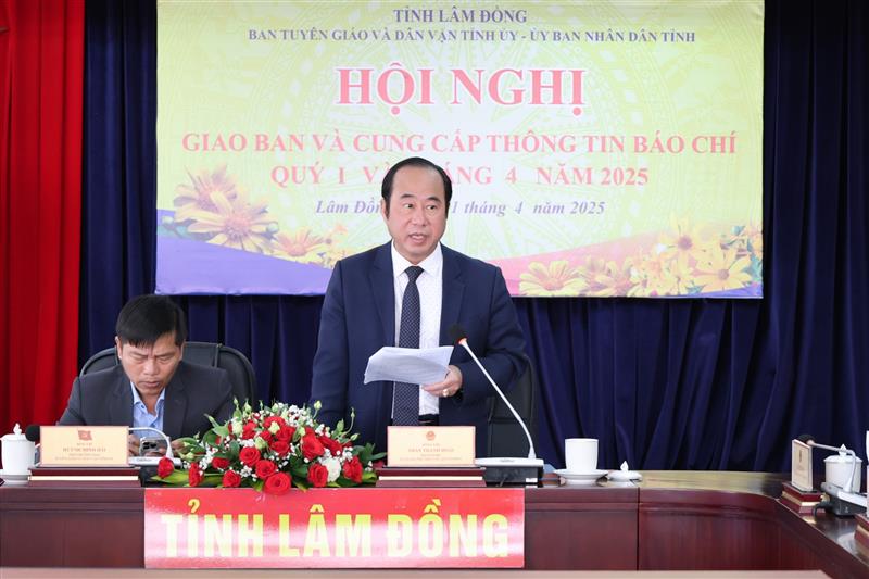 Phó Giám đốc Sở Văn hóa Thể thao và Du lịch Trần Thanh Hoài thông tin tình hình hoạt động báo chí Quý I và tháng 3/2025