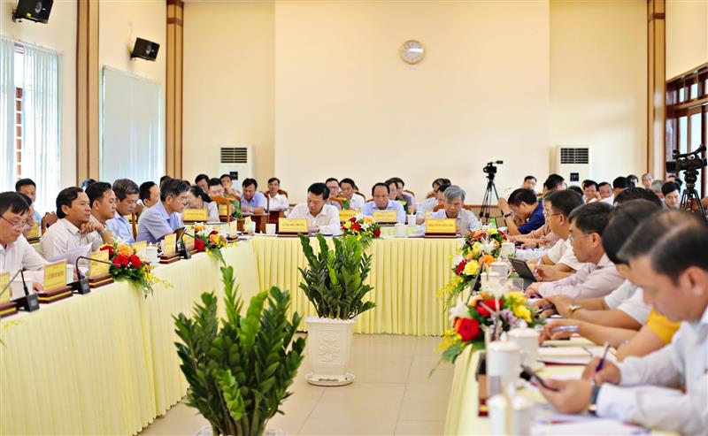 Đại diện lãnh đạo các sở, ngành và địa phương tham dự buổi làm việc.