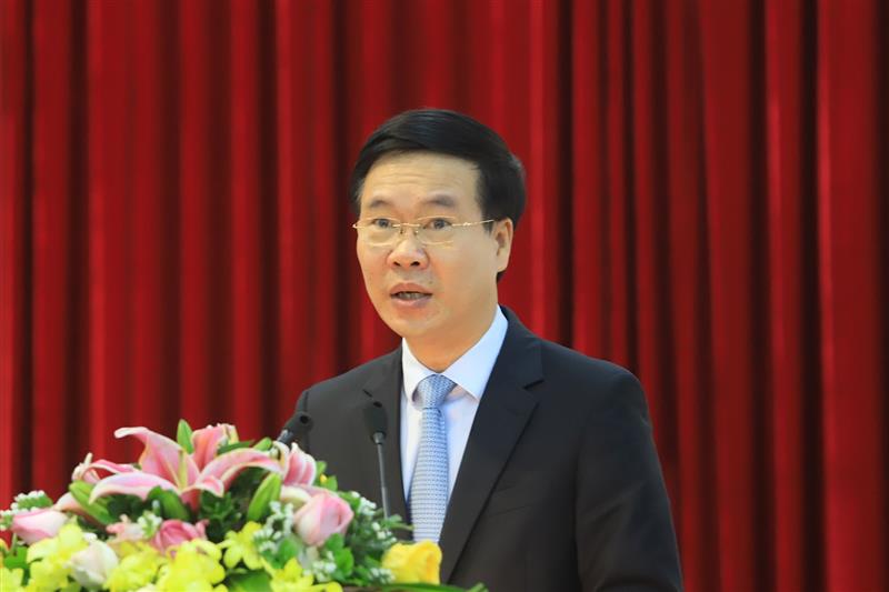 Đồng chí Võ Văn Thưởng phát biểu tại Hội nghị.
