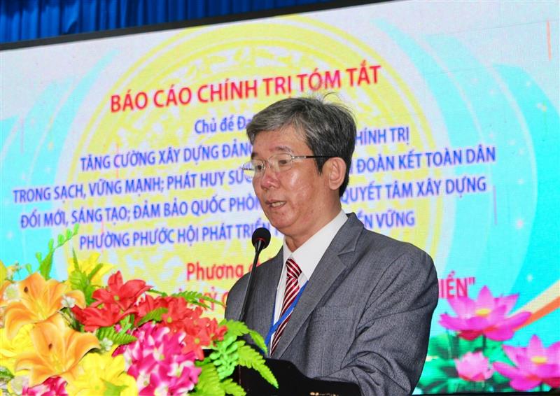 Phó Bí thư Đảng ủy Huỳnh Thanh Quốc Việt thông qua dự thảo báo cáo chính trị