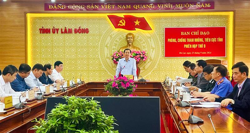 Quang cảnh Phiên họp lần thứ 9 của Ban Chỉ đạo PCTNTC tỉnh Lâm Đồng.