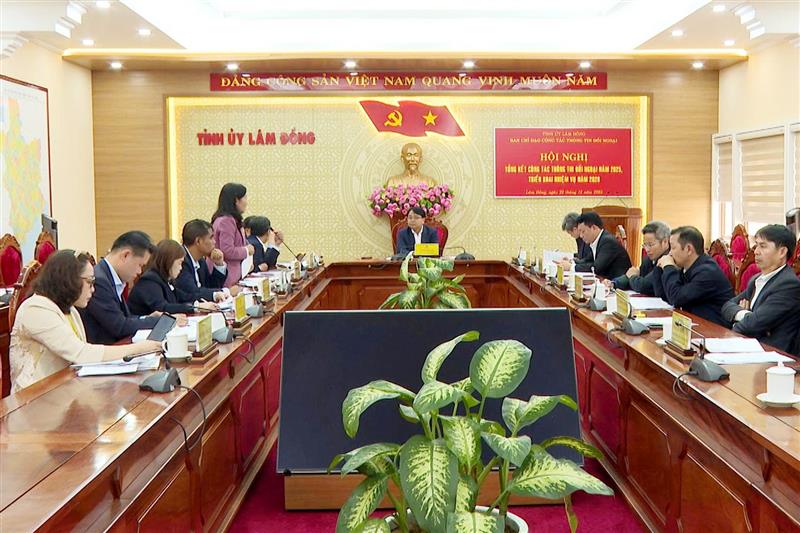 Hội nghị Tổng kết hoạt động năm 2025 và triển khai phương hướng, nhiệm vụ năm 2026 của Ban chỉ đạo Công tác thông tin đối ngoại tỉnh Lâm Đồng. Ảnh Báo Lâm Đồng điện tử.