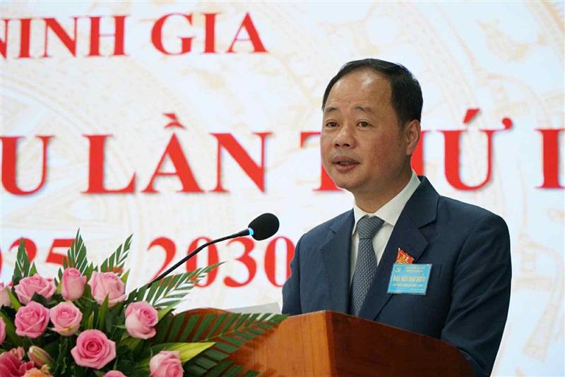 Đồng chí Trần Hồng Thái, Phó Bí thư Tỉnh ủy, Chủ tịch HĐND tỉnh, phát biểu chỉ đạo tại Đại hội