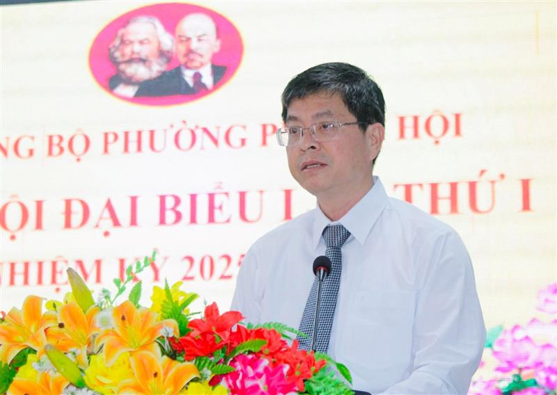 UVBTV Tỉnh ủy, Phó Chủ tịch UBND tỉnh Nguyễn Hồng Hải phát biểu chỉ đạo tại Đại hội