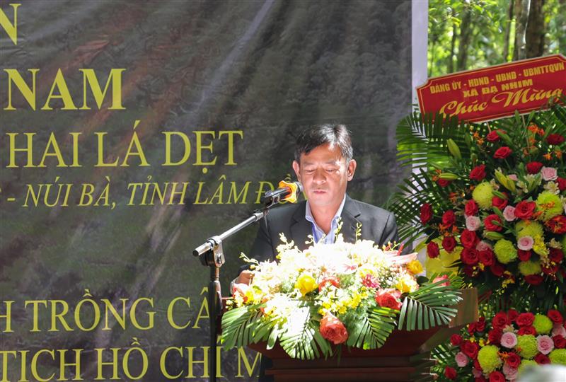 Ông Tôn Thiện An - Phó Giám đốc Vườn Quốc gia Bidoup - Núi Bà phát biểu tại lễ công bố
