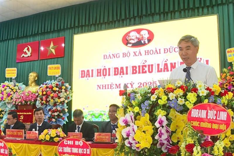 Đồng chí Nguyễn Văn Quang, Ủy viên Ban Thường vụ, Chủ nhiệm Ủy ban Kiểm tra Tỉnh ủy Lâm Đồng phát biểu chỉ đạo Đại hội
