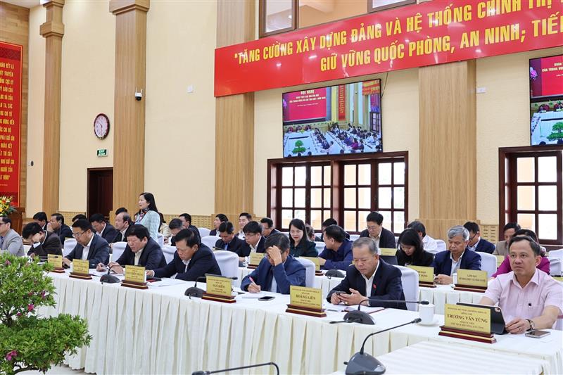 Các đồng chí Ủy viên Ban Chấp hành Đảng bộ tỉnh tham dự hội nghị