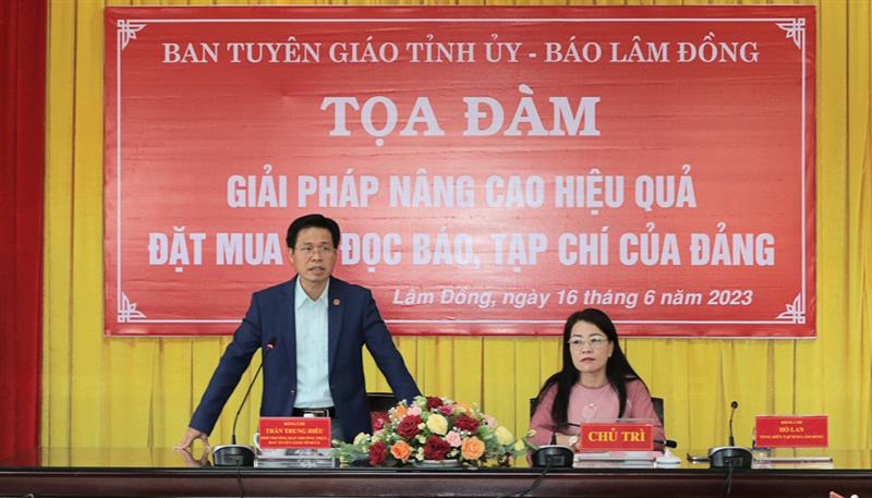 Phó Trưởng ban Thường trực Ban Tuyên giáo Tỉnh ủy Trần Trung Hiếu kết luận tọa đàm.