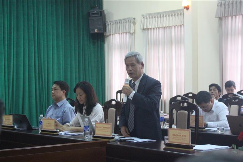 PGS.TS Nguyễn Nhị Điền chuyên gia đầu ngành năng lượng nguyên tử Việt Nam phát biểu tham luận và đóng góp nhiều ý kiến thiết thực