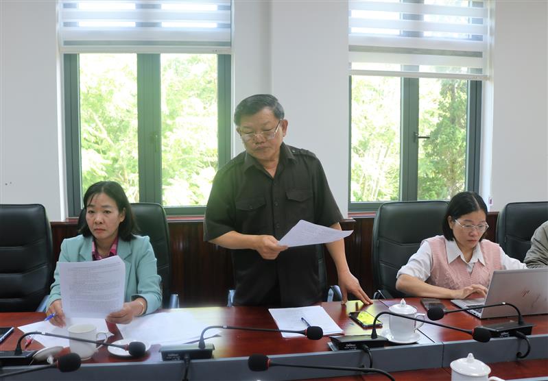 Đ/c Nguyễn Hữu Khánh - Phó Trưởng Ban Tuyên giáo và Dân vận Tỉnh ủy, Phó Trưởng Ban Giám khảo Hội thi phát biểu ý kiến