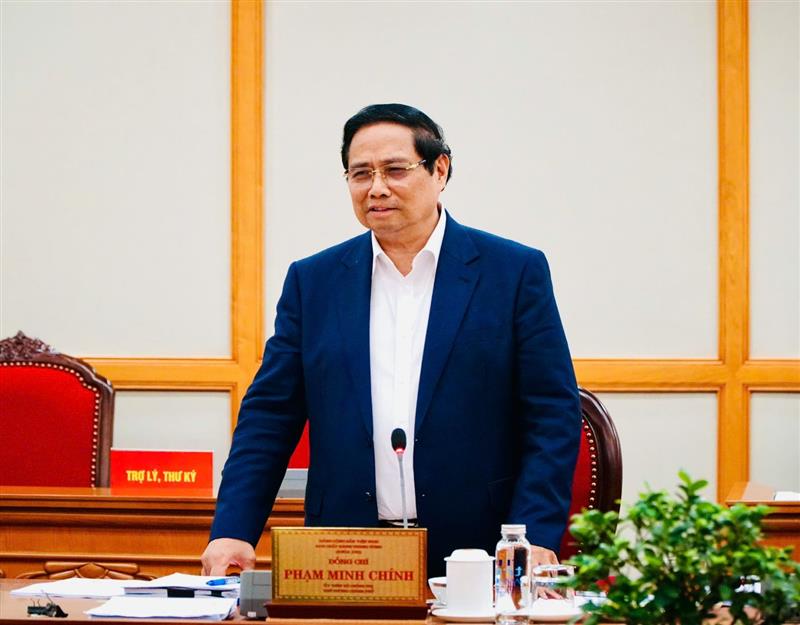 Thủ tướng Chính phủ phát biểu tại cuộc làm việc với Ban Thường vụ Tỉnh ủy Lâm Đồng.