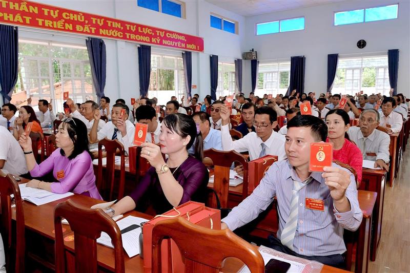 Các đại biểu biểu quyết tại Đại hội