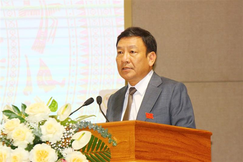 Đồng chí Bùi Thắng, Phó Bí thư Tỉnh ủy phát biểu chỉ đạo tại Đại hội