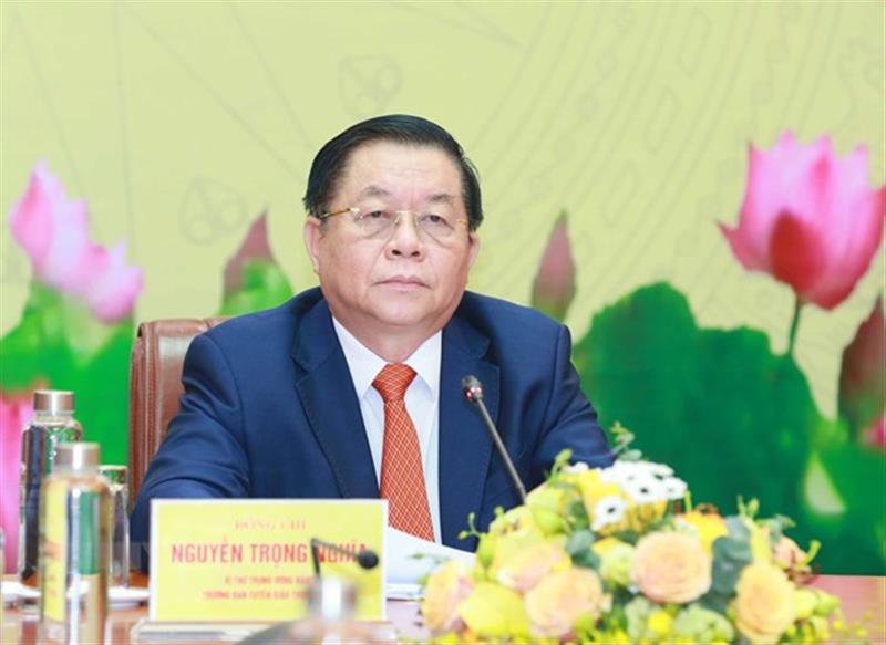 Bí thư Trung ương Đảng, Trưởng Ban Tuyên giáo Trung ương Nguyễn Trọng Nghĩa. (Ảnh: Phương Hoa/TTXVN)