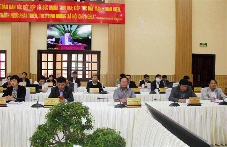 Các đại biểu tham dự hội nghị tại điểm cầu Lâm Đồng.