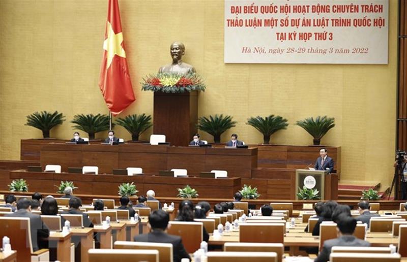 Chủ tịch Quốc hội Vương Đình Huệ phát biểu khai mạc Hội nghị đại biểu Quốc hội hoạt động chuyên trách