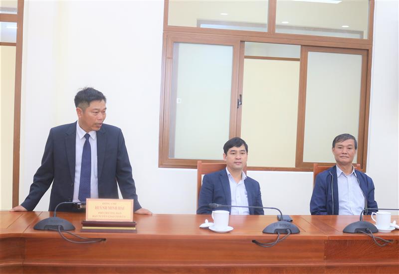 Đồng chí Huỳnh Minh Hải, tân Phó Trưởng Ban Tuyên giáo Tỉnh ủy phát biểu nhận nhiệm vụ.
