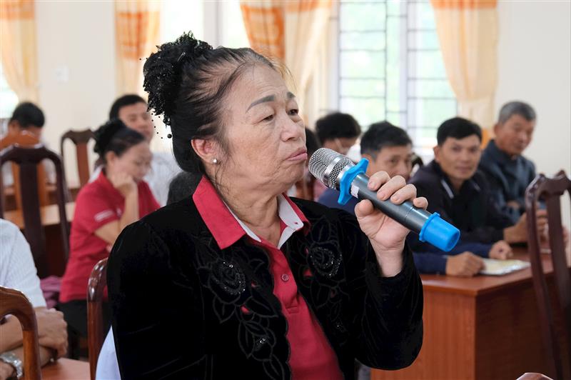 Cử tri Nguyễn Thị Nhu đề nghị tiếp tục quan tâm đến công tác xóa nhà tạm và có chính sách hỗ trợ việc làm cho người dân