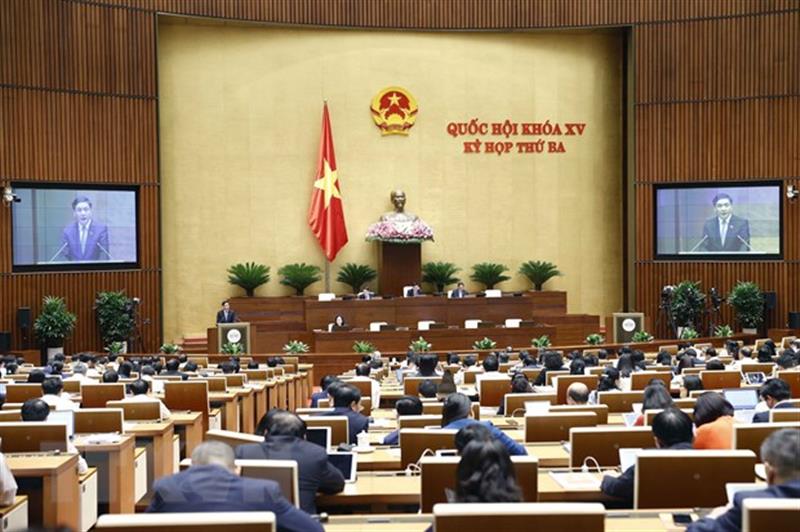 Quang cảnh Kỳ họp thứ 3, Quốc hội khóa XV chiều 23/5.