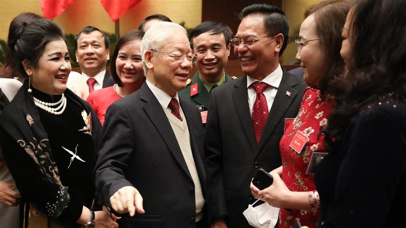 Tổng Bí thư Nguyễn Phú Trọng đã tới dự và phát biểu chỉ đạo Hội nghị.