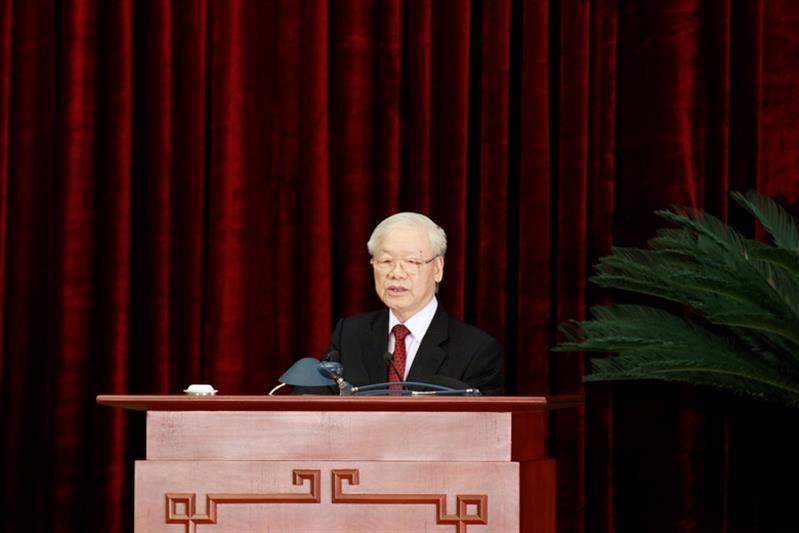 Tổng Bí thư Nguyễn Phú Trọng phát biểu bế mạc Hội nghị.